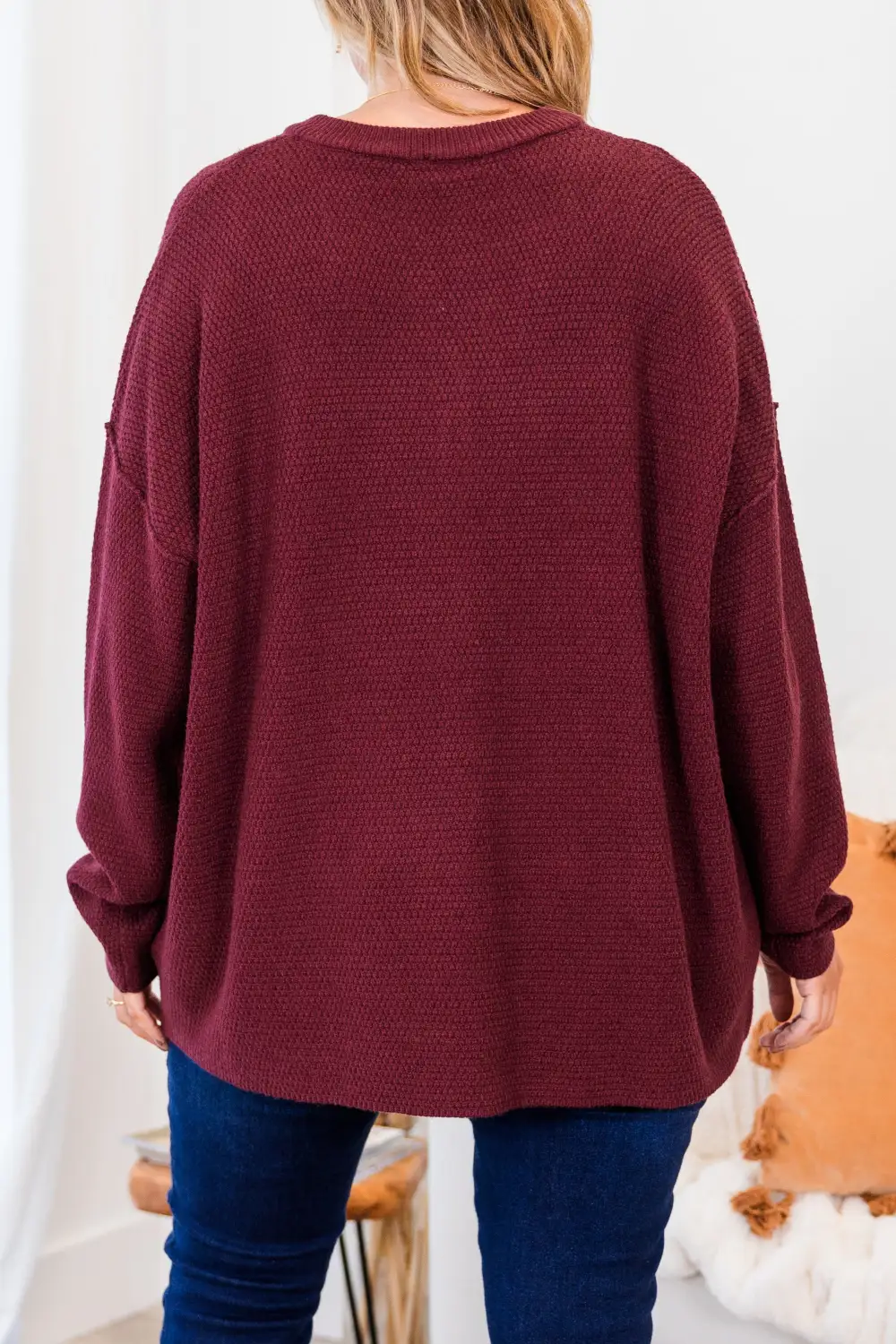 Please Take Me With You Sweater, Burgundy