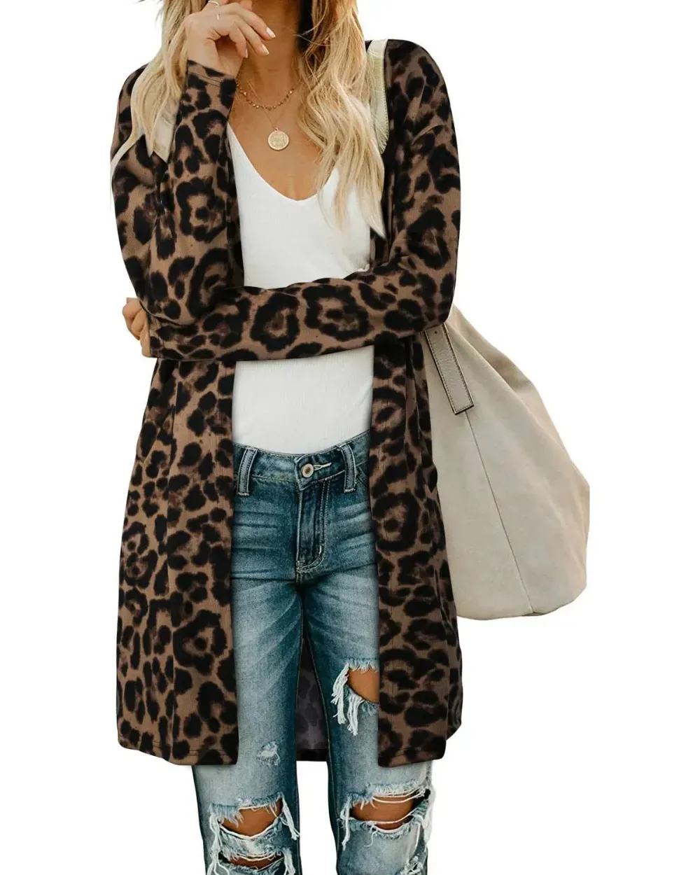 Women's Long Sleeve Lightweight Cardigan with Pockets Jacket