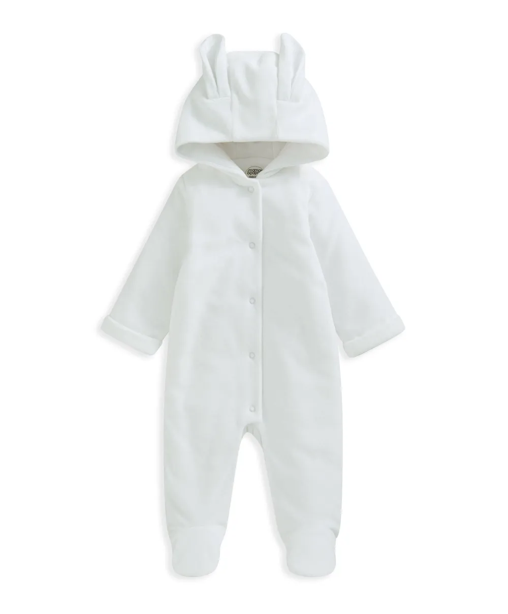 Velour Pramsuit - White