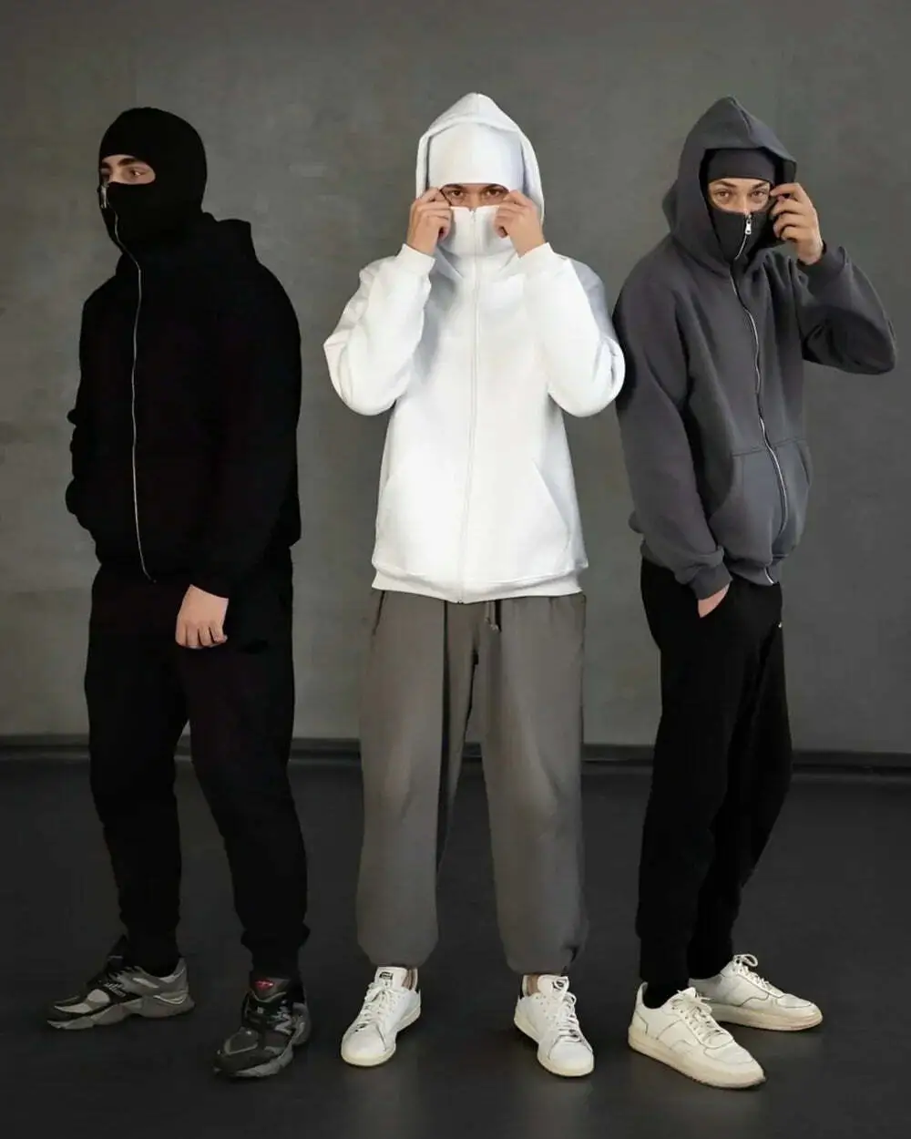 Unisex Hoodie with Built-In Eye Mask, Double Hooded Hoodie, Full Zip Hooded Sweatshirt for Cold Weather