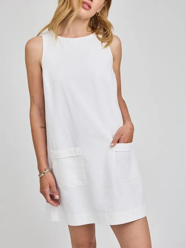 Button Front Sleeveless Mini Dress