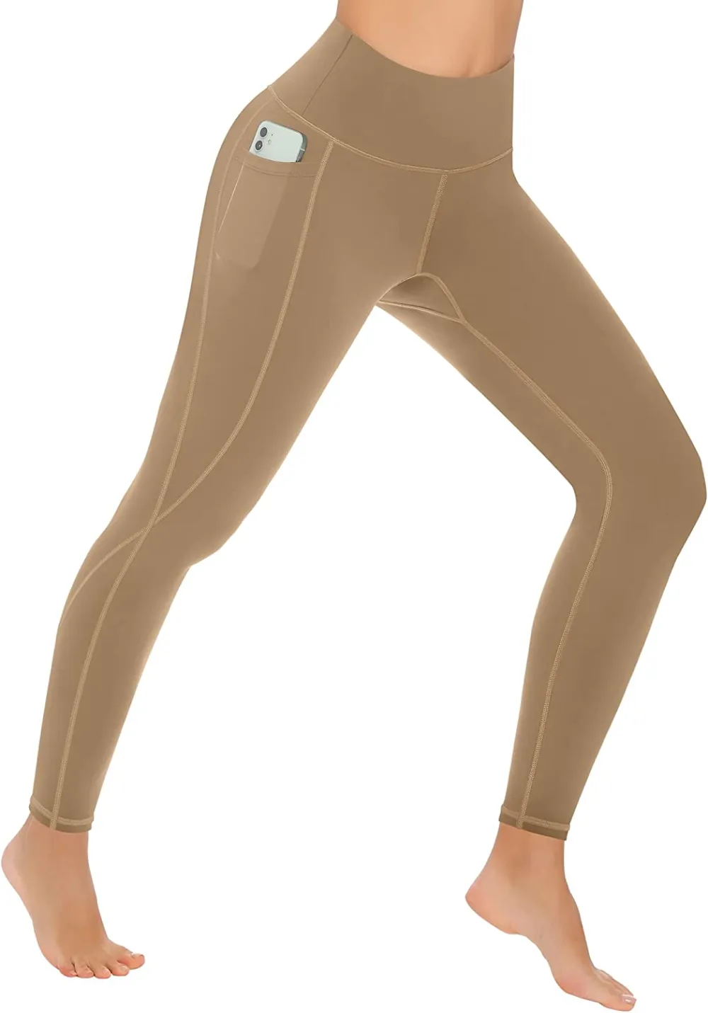 4 Packs Yoga Leggings with Pockets for Women - High Waist Tummy Control Pants for Workout