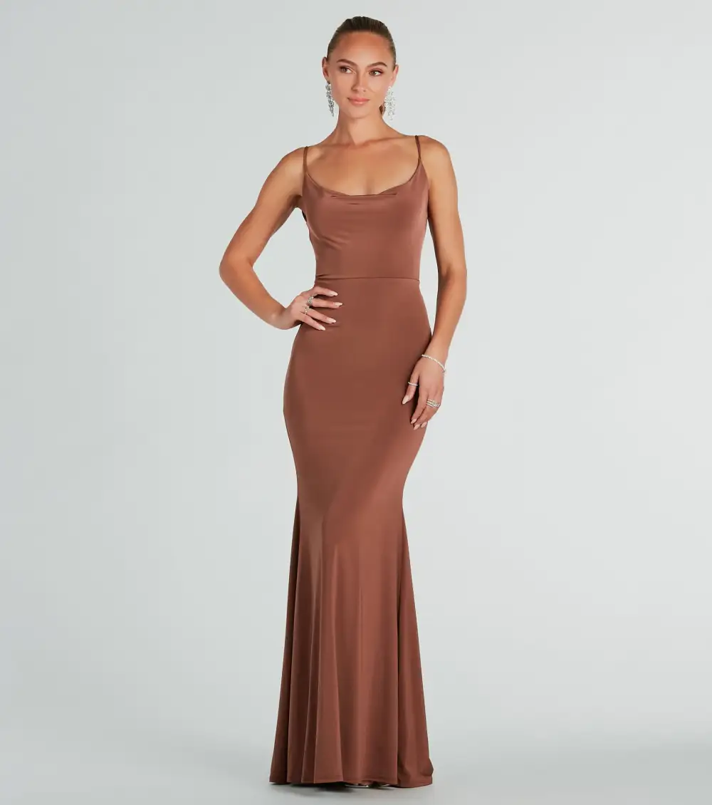 Anya Formal Strappy Open-Back Mermaid Dress