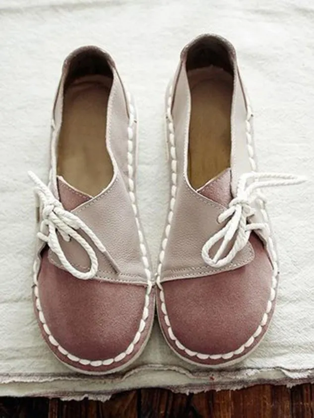 Women's Casual Vintage Round Toe Flats All Season Shoes