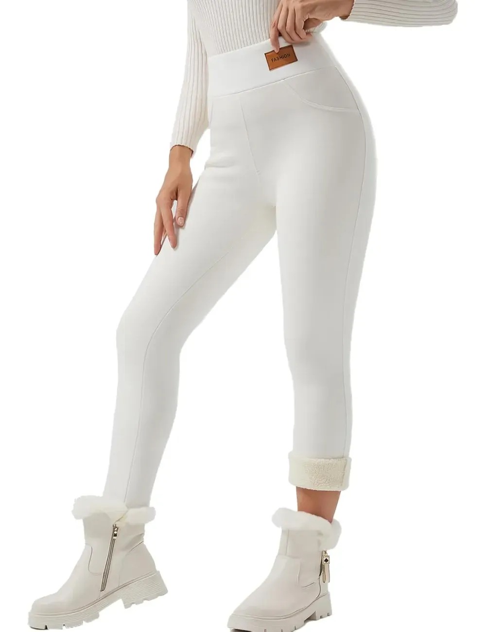 Women Winter Warm Thick Leggings Fleece Lined Stretchy Soft Thermal Sherpa Pants High Waist Tights