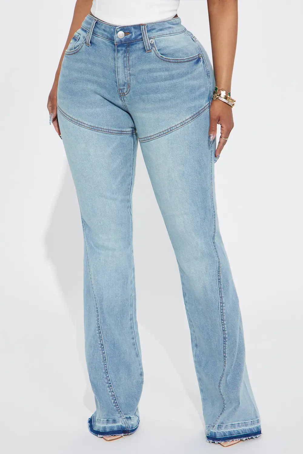 Marguerite Stretch Flare Jeans - Light Wash