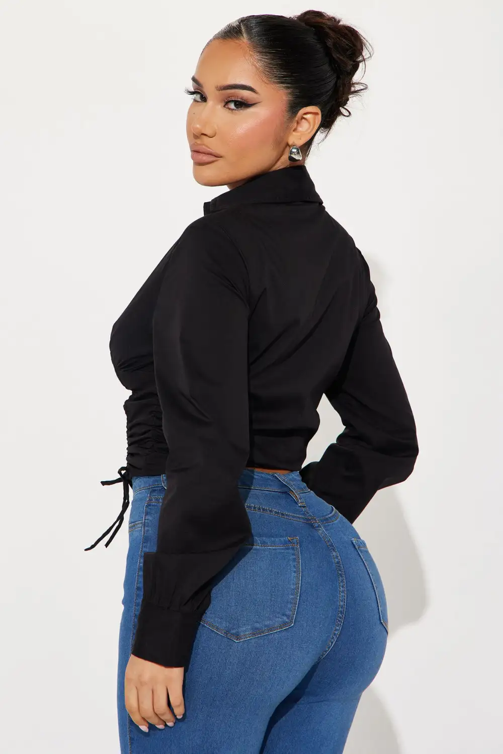 Thinkin' Of You Poplin Shirt - Black