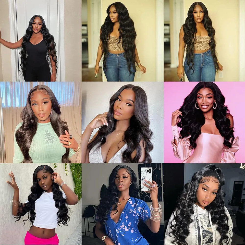 Sterly Hair Affortable Body Wave 3 Bundles With 13×4 Lace Frontal