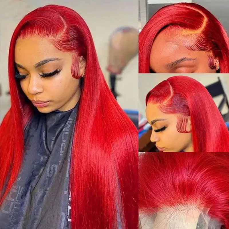 Chilli Red 13x6 Transparent Lace Wig 100% Virgin Human Hair
