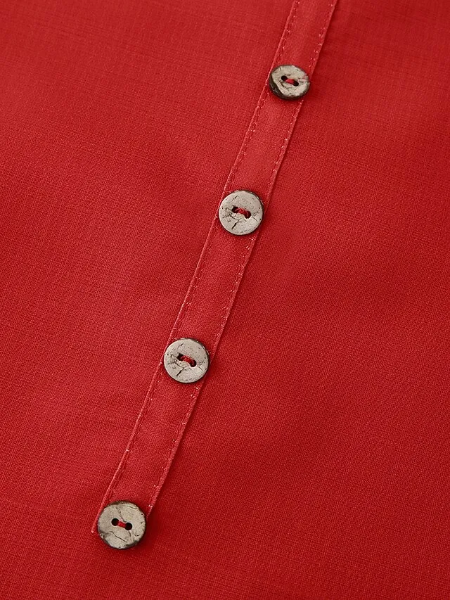 Women's Swing Dress Maxi long Dress Red Long Sleeve Print Pocket Print Spring Summer Round Neck Casual Vintage 2022 S M L XL XXL XXXL 4XL 5XL / Loose