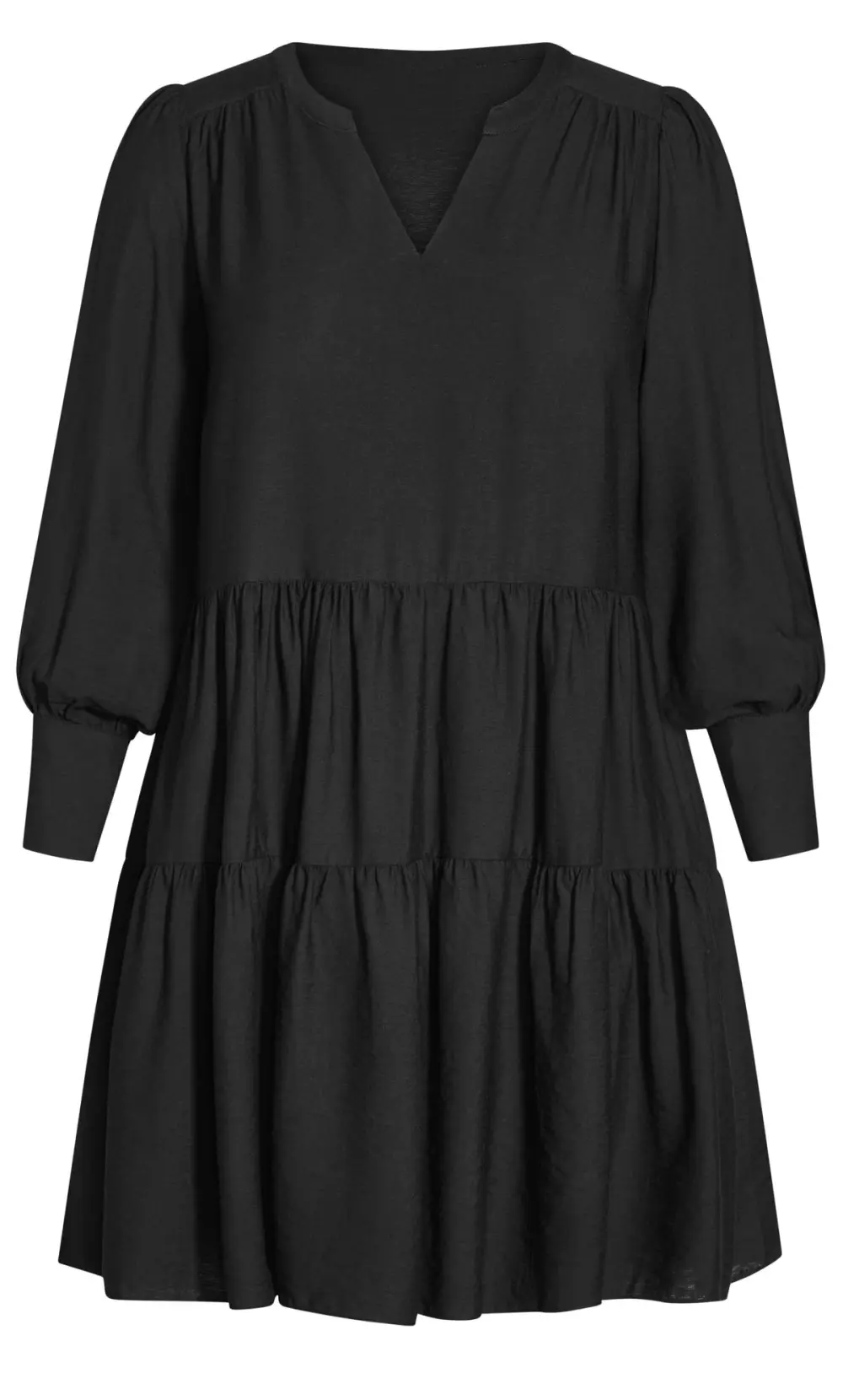 Evans Black Tiered Midi Dress