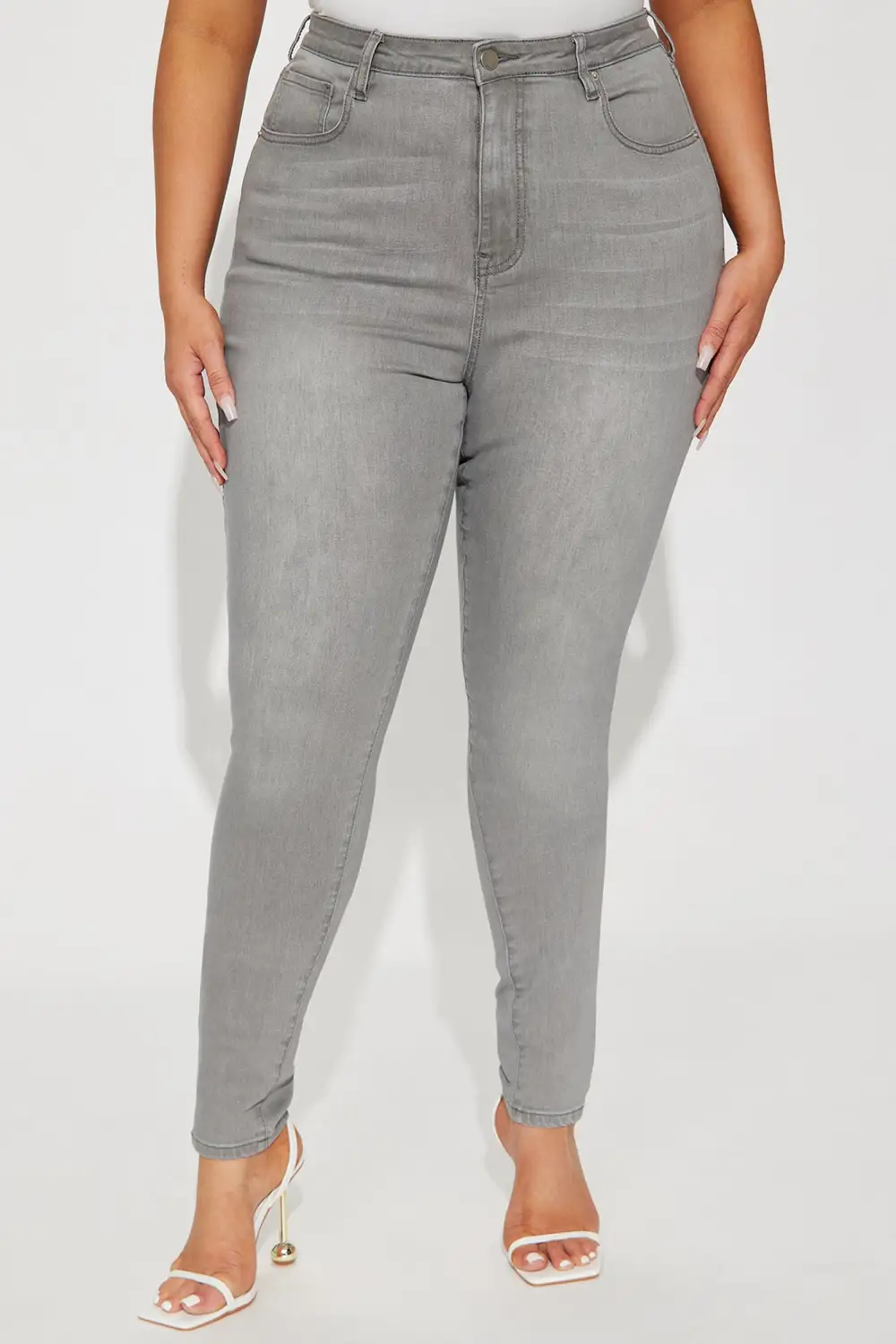 Tall Audrey High Rise Stretch Skinny Jeans - Grey