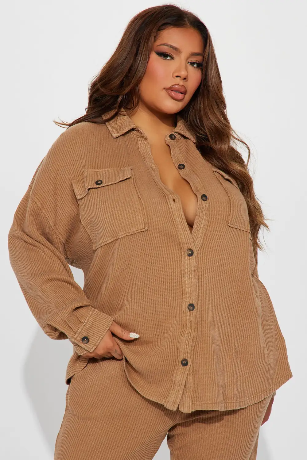 Kaylah Thermal Pant Set - Brown