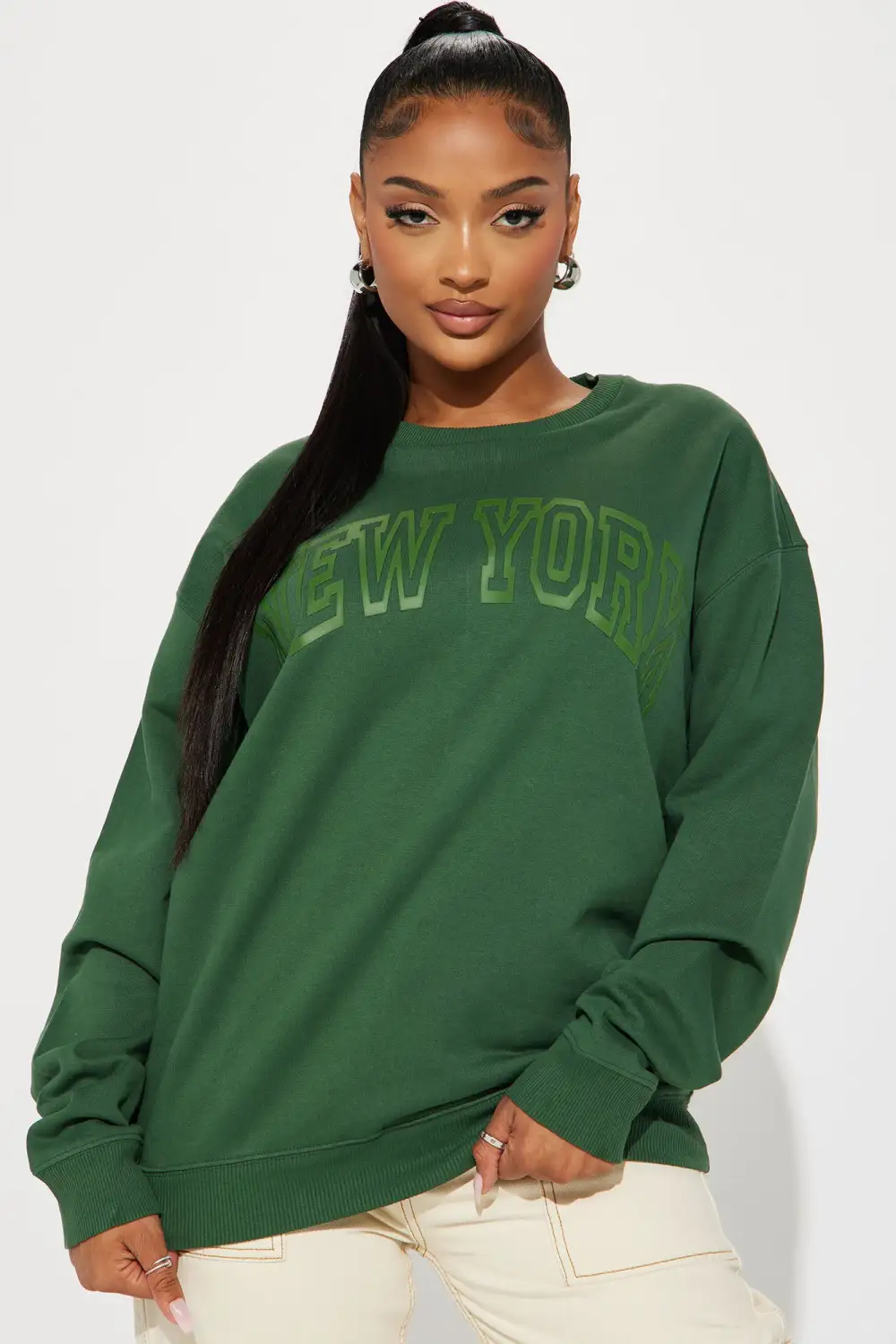 New York High Density Screen Sweatshirt - Hunter