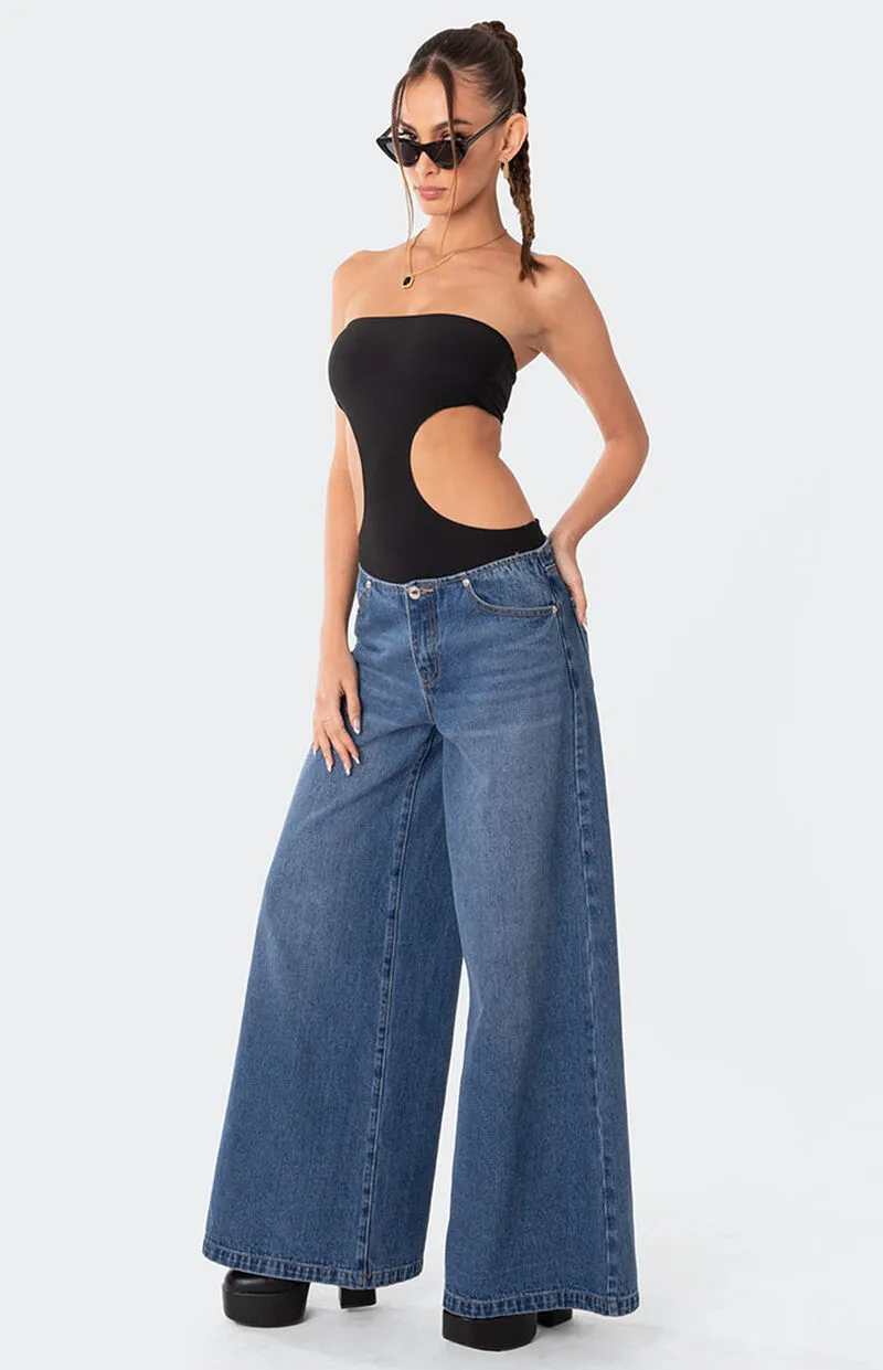 Edikted Vivie Ribbed Cut Out Bodysuit