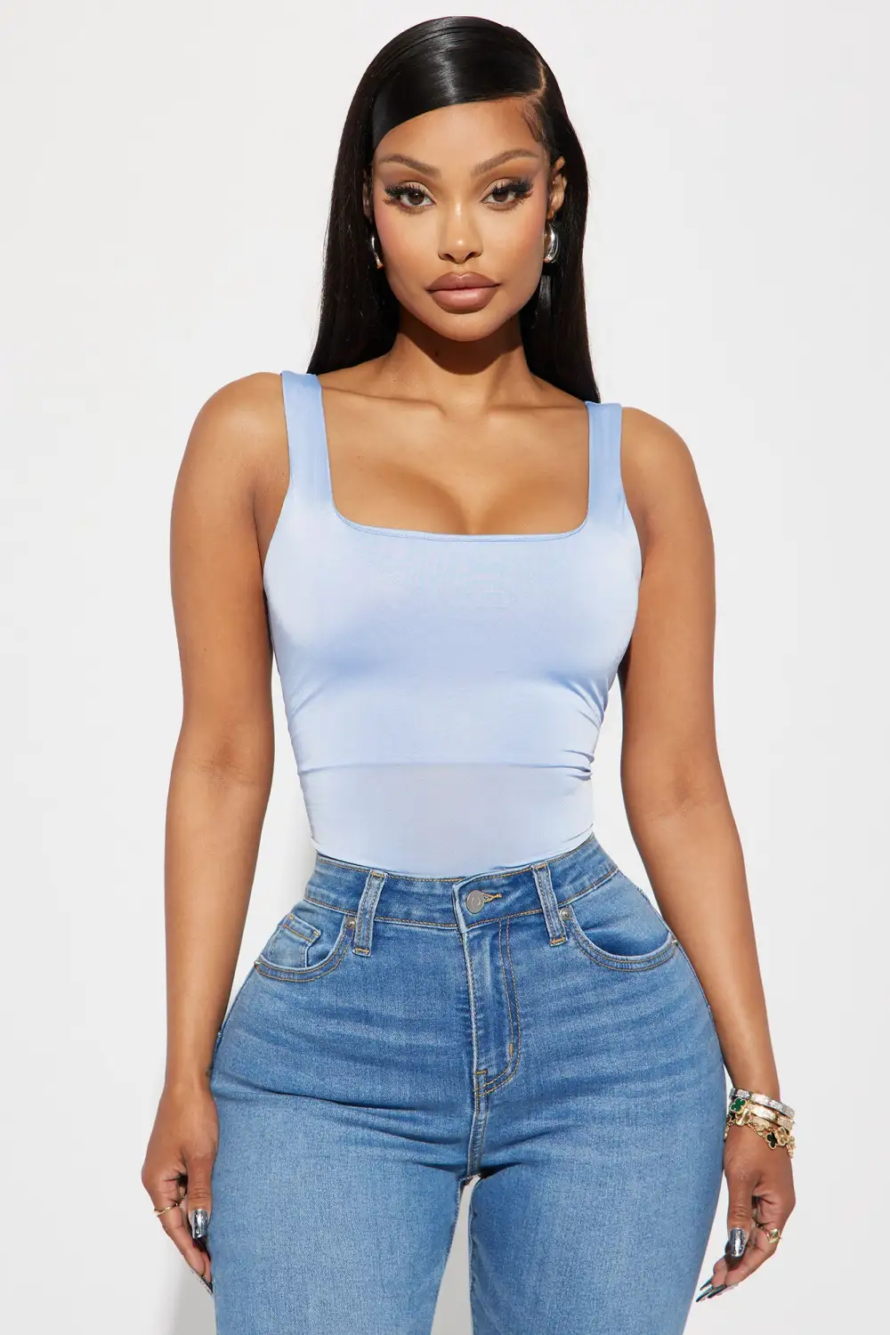 Kiara Double Lined Tank Top - Blue
