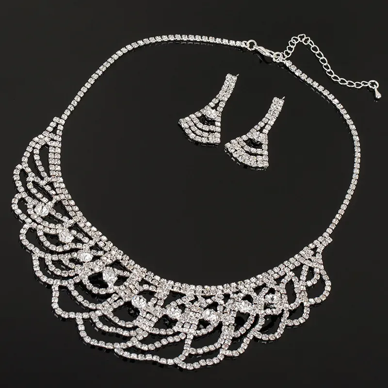 Necklace and earrings two-piece combination jewelry