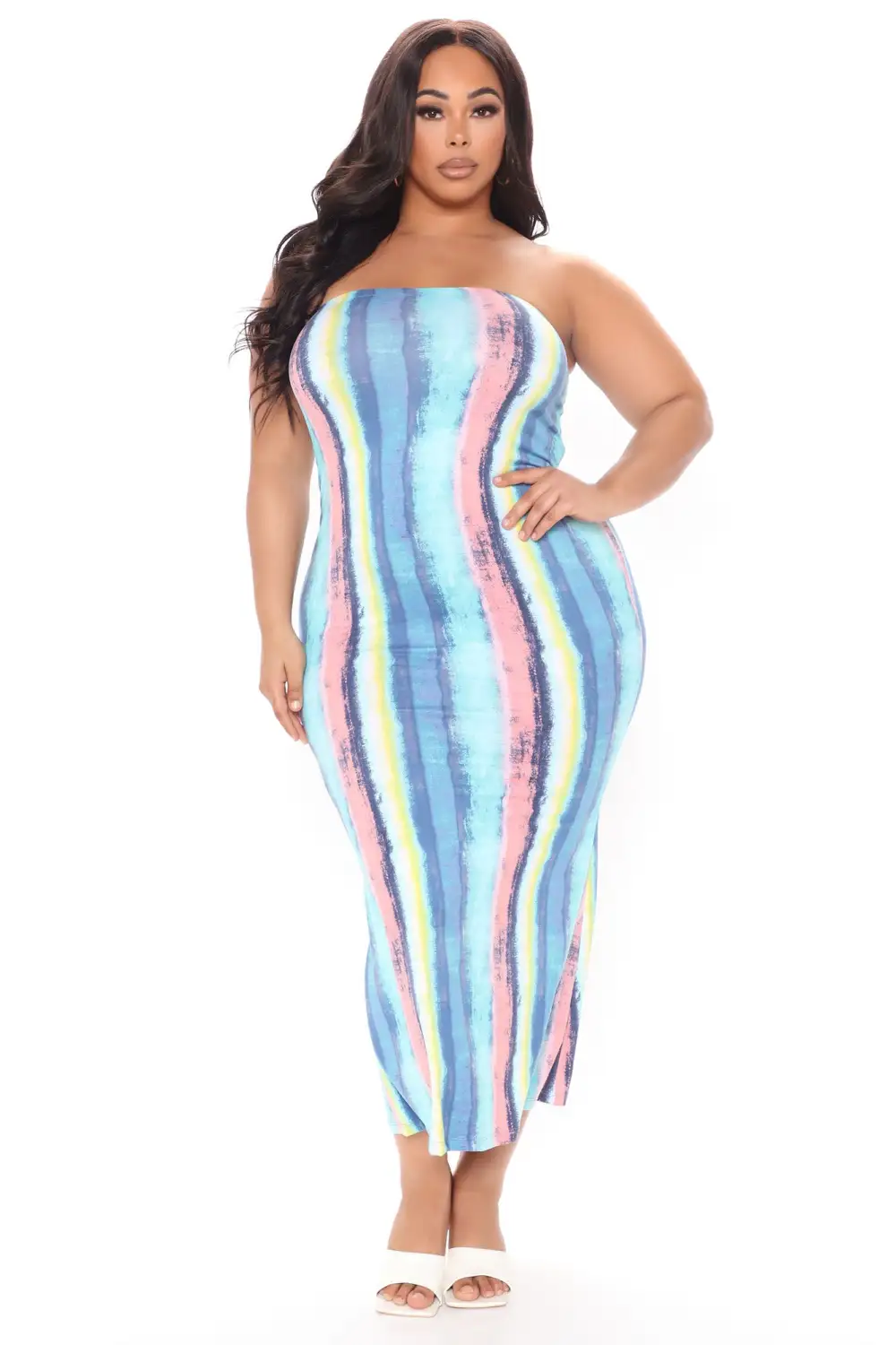 Look Me Up And Down Maxi Dress - Blue/combo