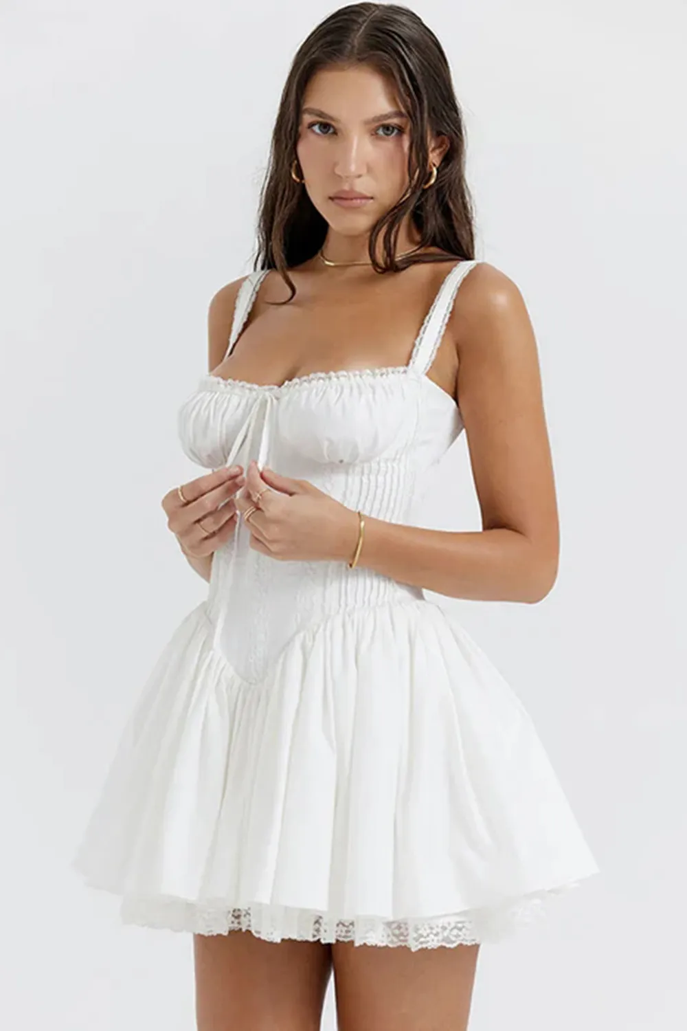 WHITE CORSET MINI DRESS