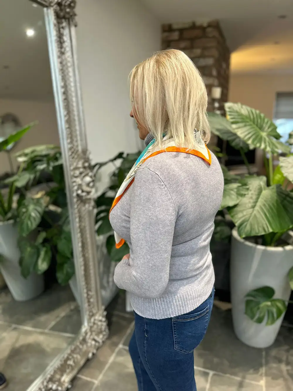 Grey Roll Neck Jumper Sonia