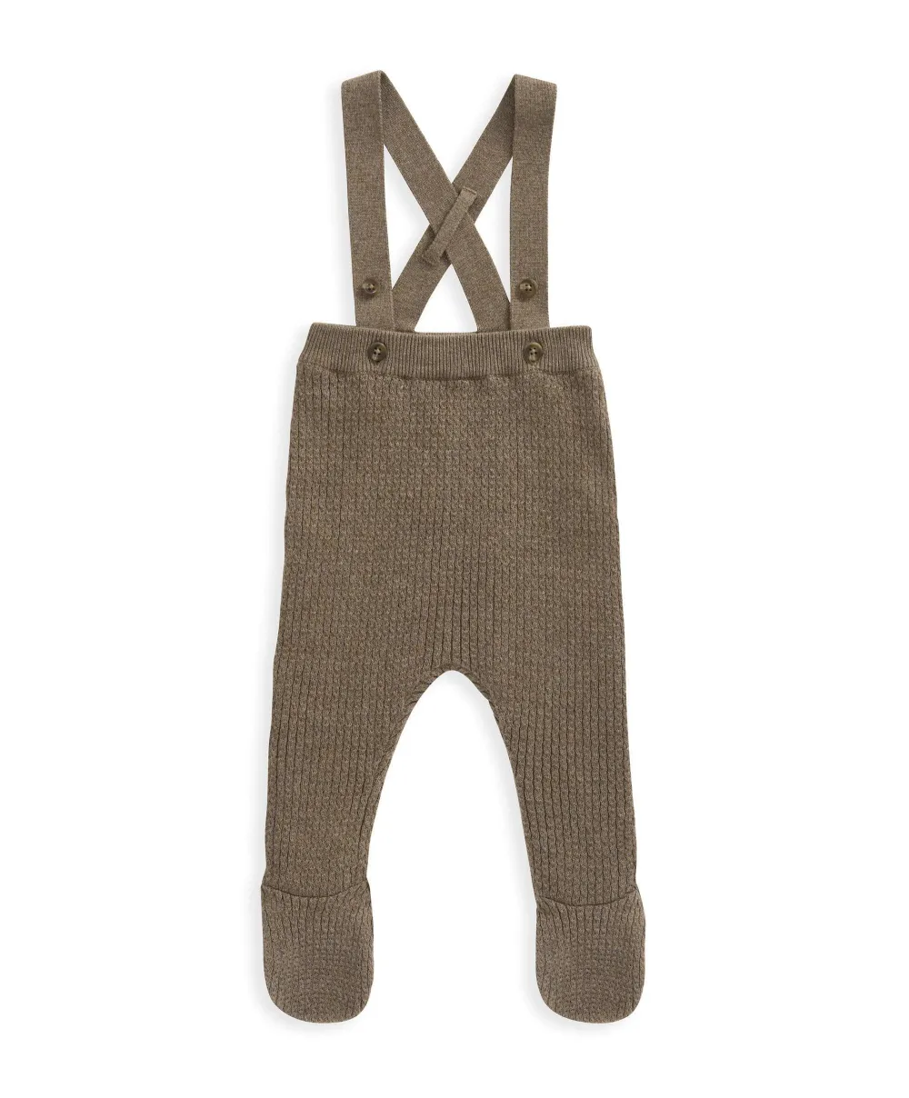 Knitted Dungarees & Bodysuit - Teddy Bear