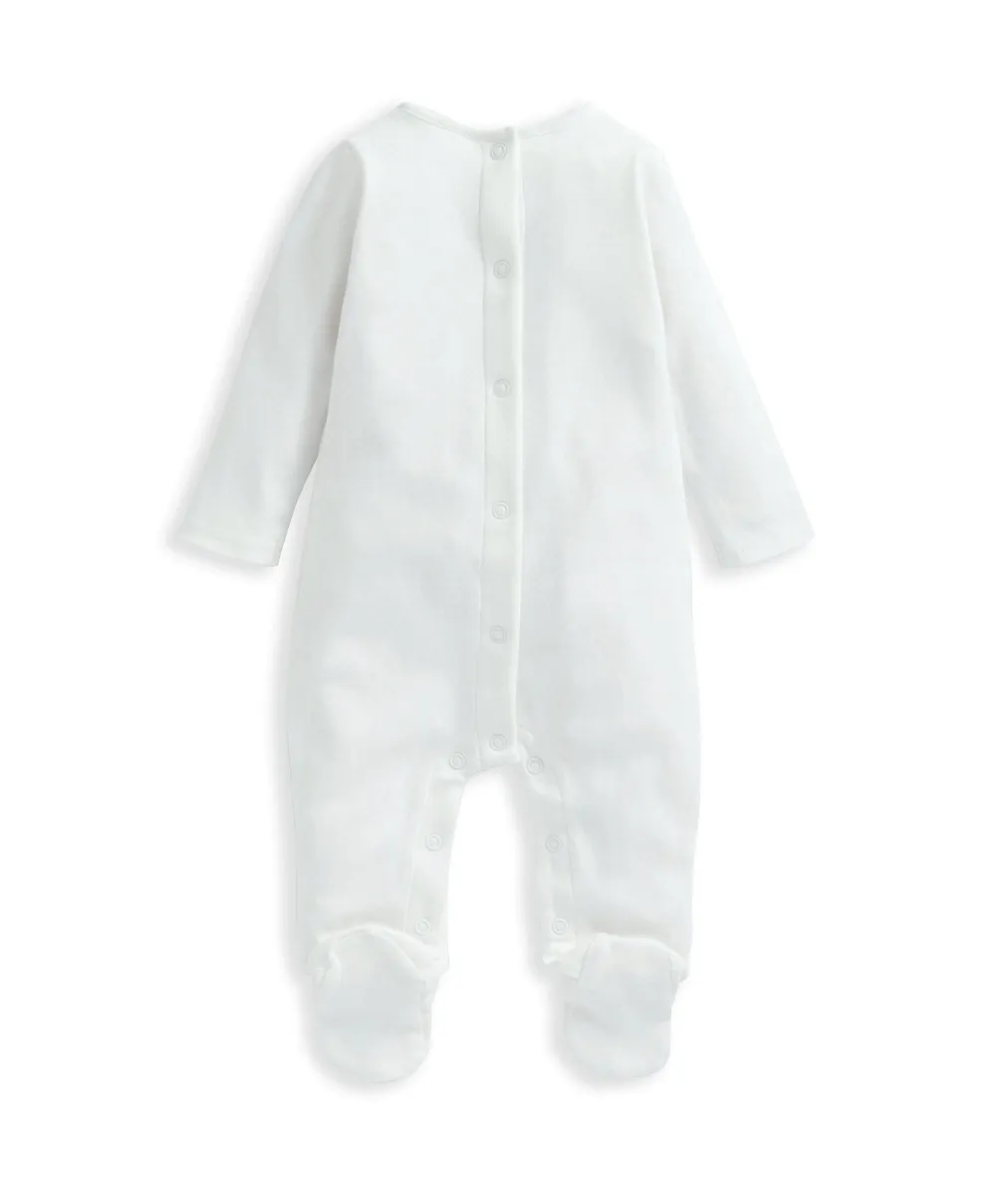 Eid Embroidered Sleepsuit - Cream