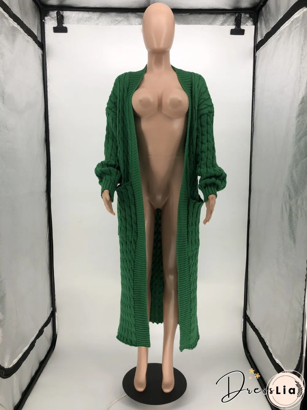 Winter Crochet Loose Long Twist Sweater Cardigan