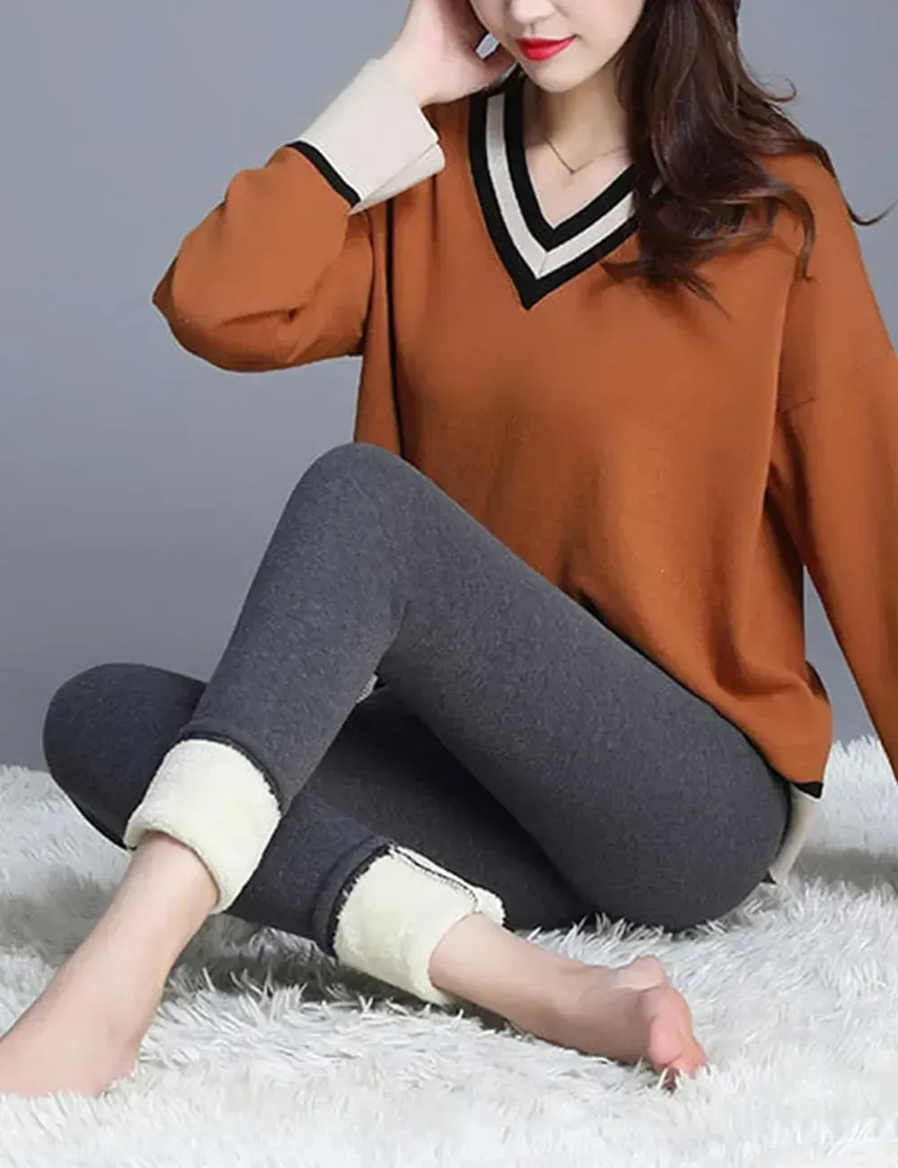 Women's Winter Warm Athletic Sweatpants Sherpa Lined Joggers Fleece Pants