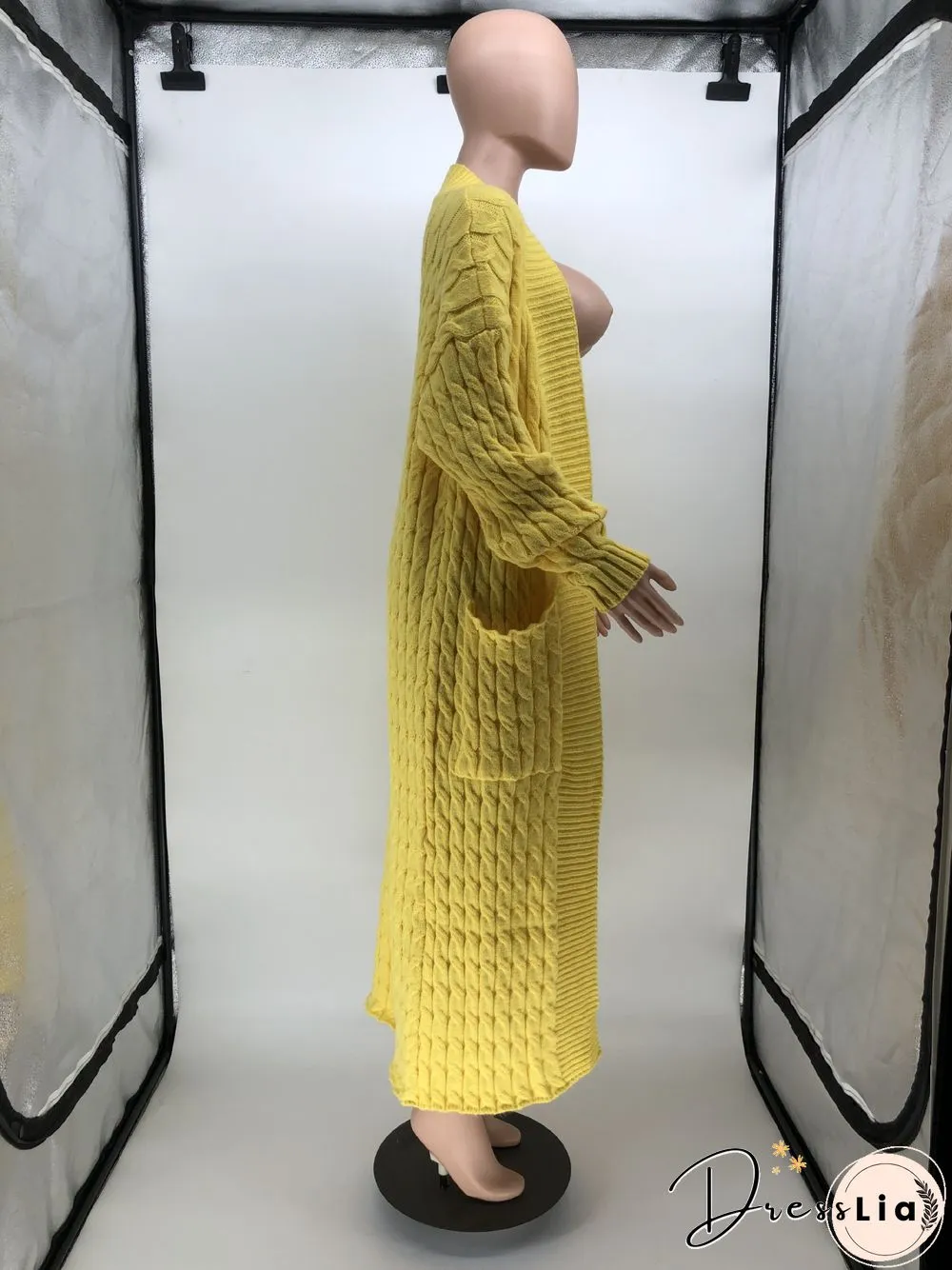 Winter Crochet Loose Long Twist Sweater Cardigan