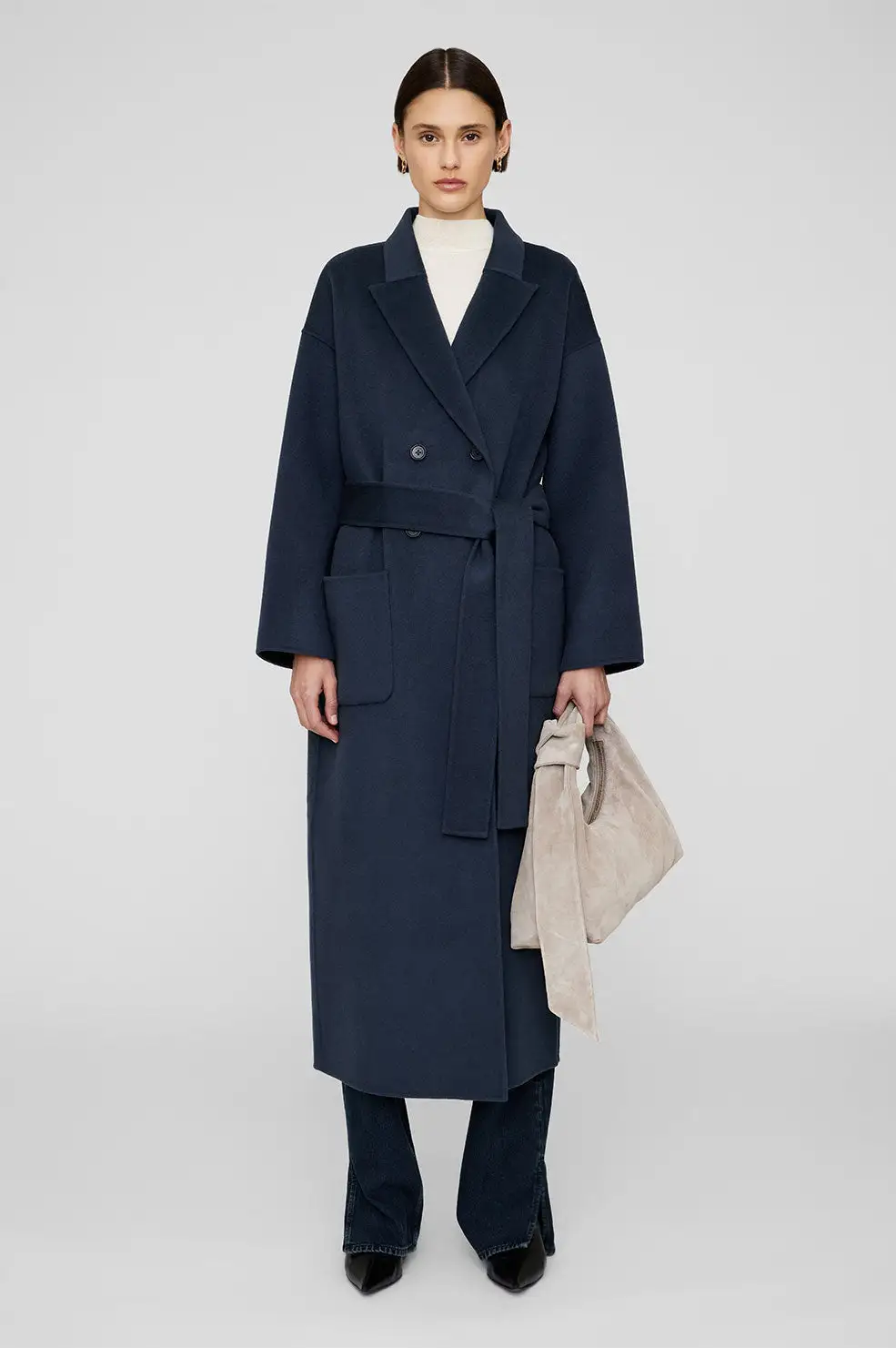 Coat - Navy Cashmere Blend