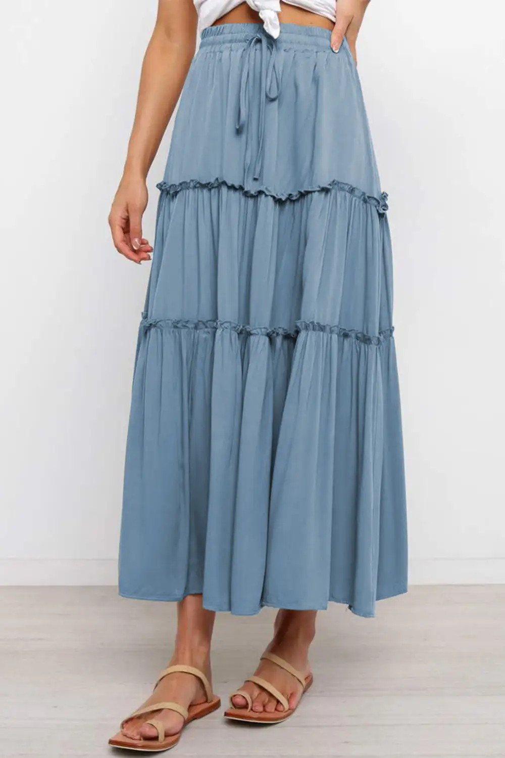 Maxi Ruffle High Waist Skirt