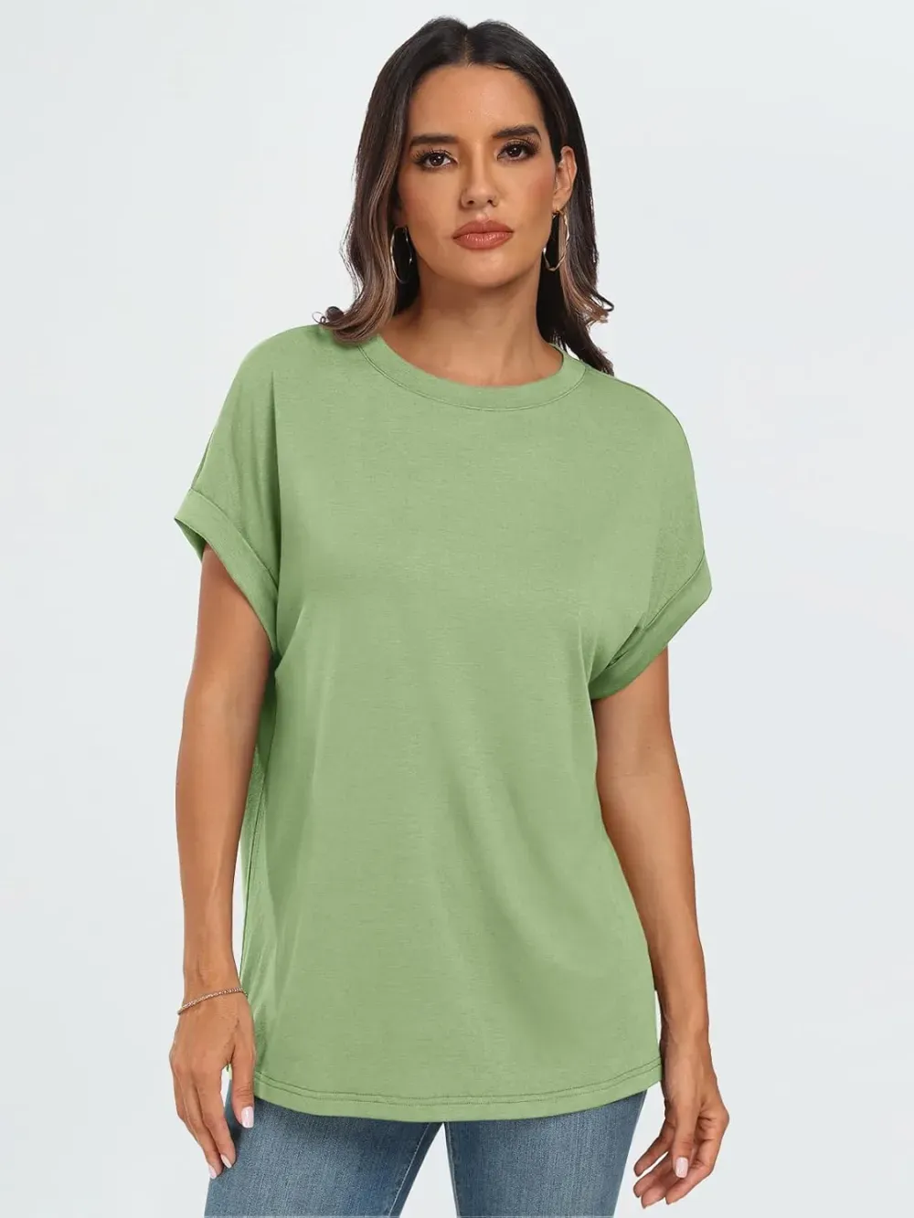 AUTOMET Women Tops Casual Basic T Shirts Loose Fit Crewneck Short Sleeve Summer Outfits