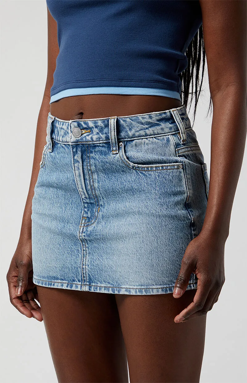 PacSun Bella Medium Indigo Denim Mini Skirt