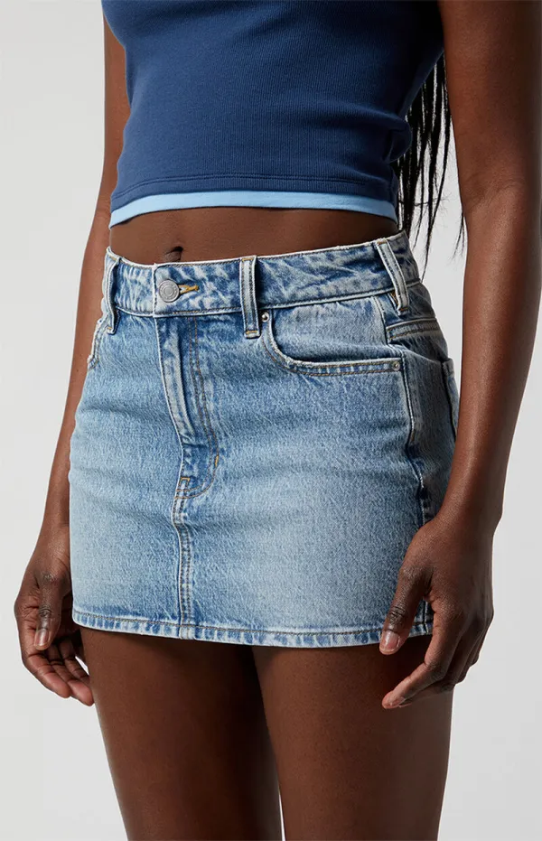 PacSun Bella Medium Indigo Denim Mini Skirt