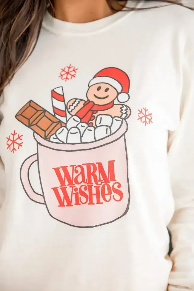 Warm Wishes Ivory Long Sleeve Graphic Tee