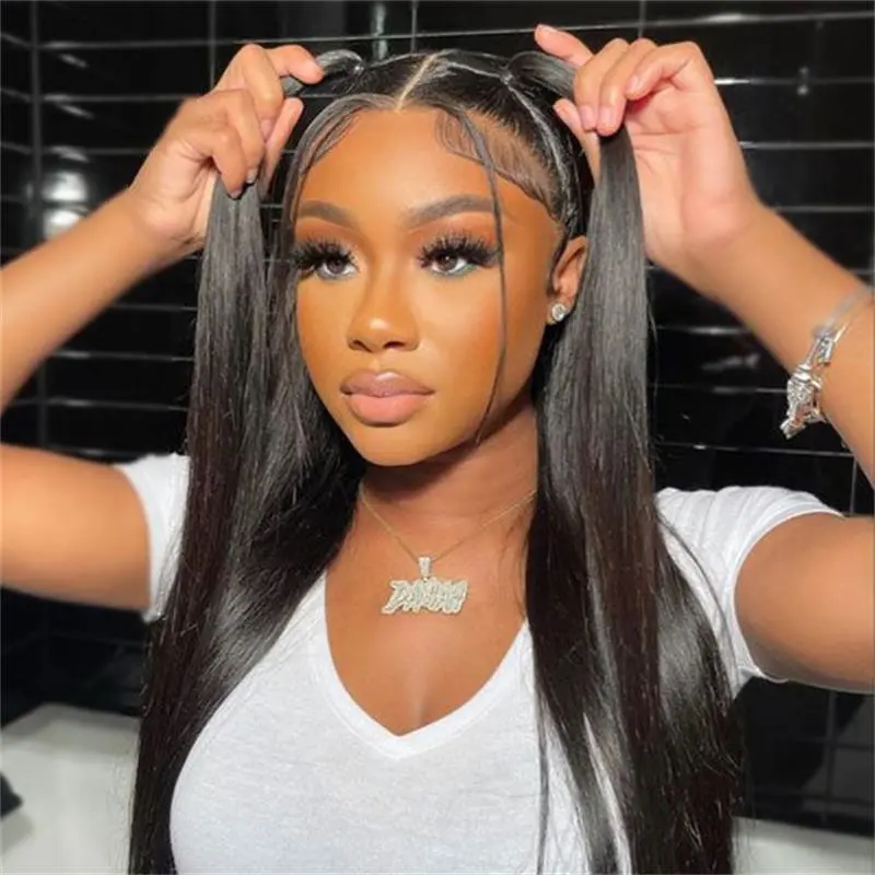 13×6 Straight Hair Frontal Wigs Human Hair 250% Density Sterly Straight Human Hair Wigs For Women