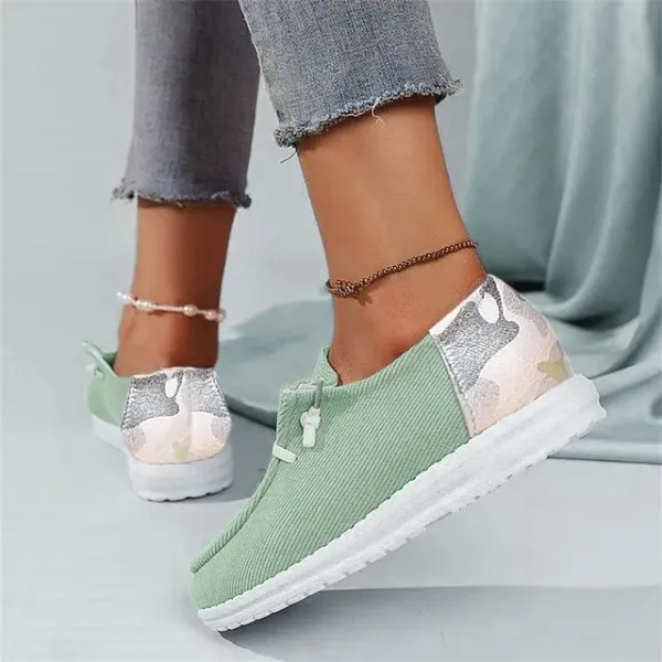 Women's Slip-Ons Loafers Comfort Shoes Plus Size Slip-on Sneakers Daily Walking Flat Heel Round Toe Sporty Casual Canvas Loafer Solid Color Leopard Silver Yellow Red