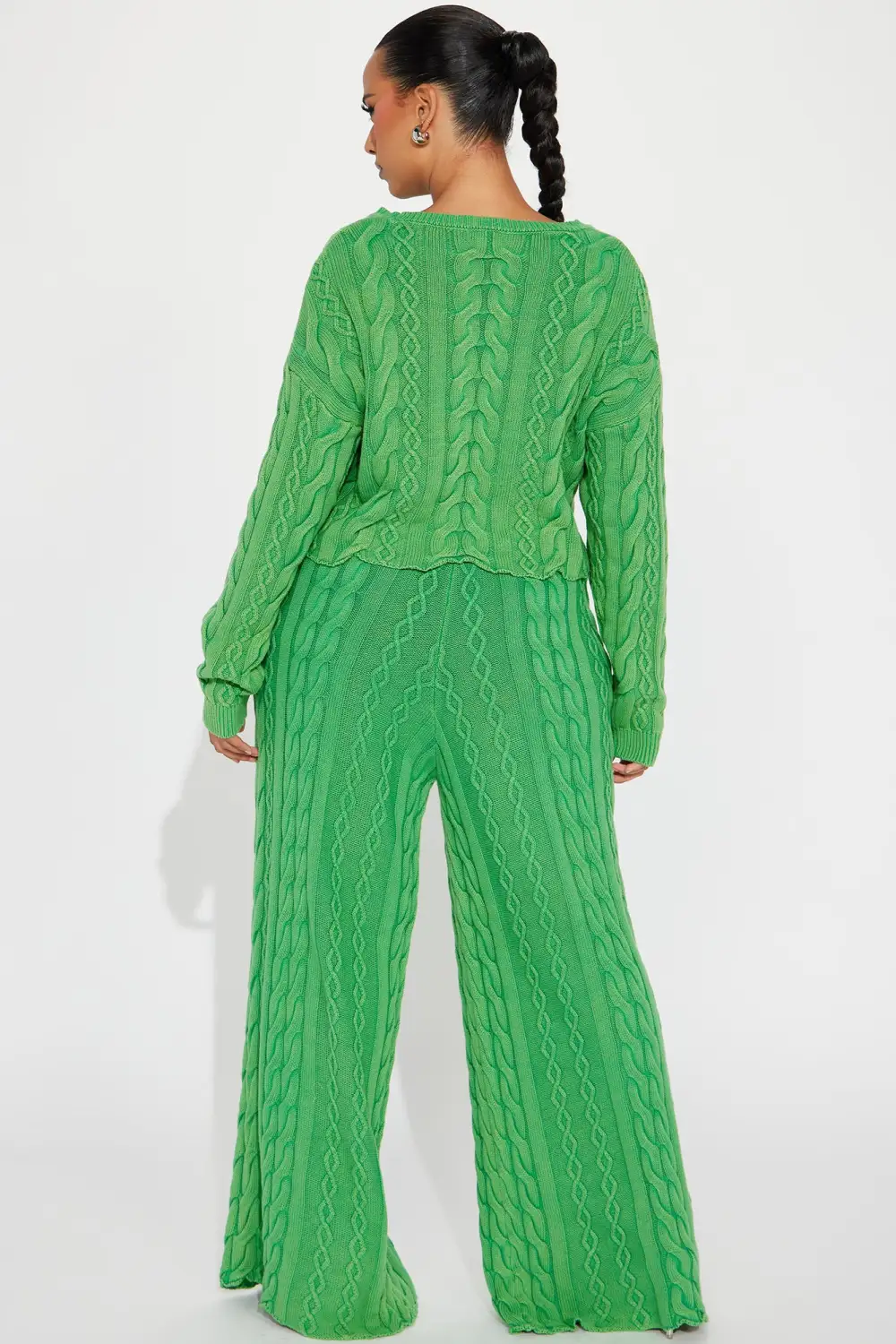 Ineza Mineral Wash Sweater Pant Set - Green