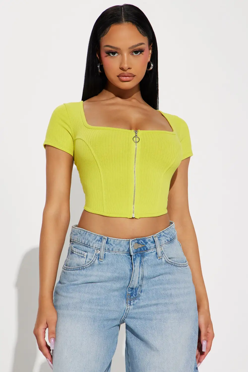 Making Changes Ribbed Top - Lime