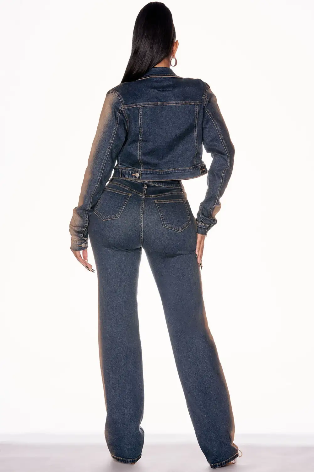 Sand Storm Tinted Stretch Straight Leg Jeans - Dark Wash