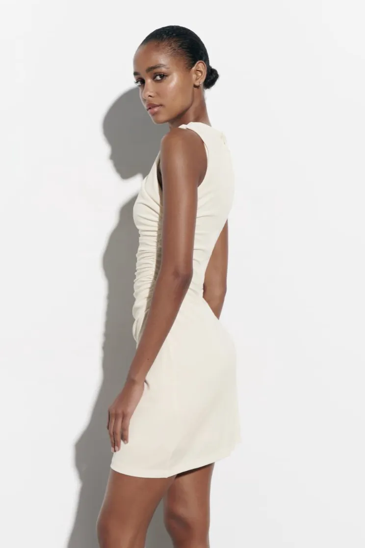 GATHERED SHORT DRESS