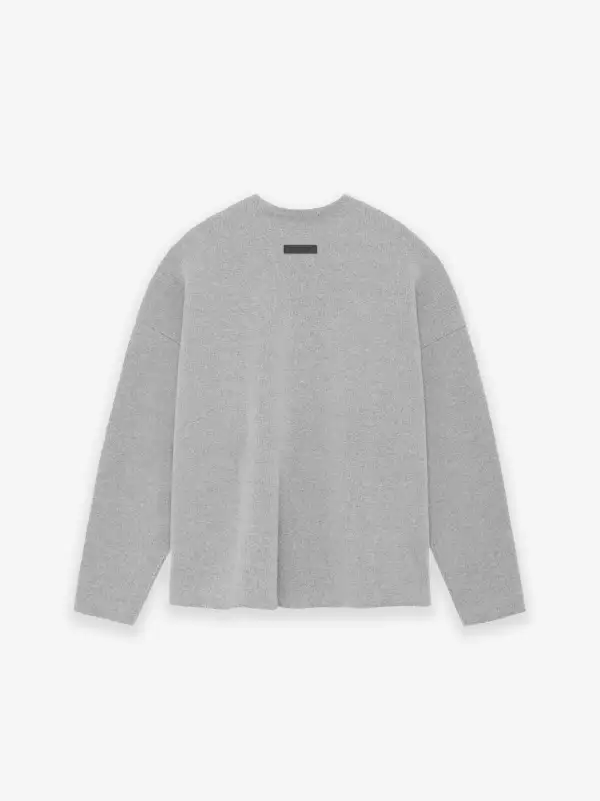 Wool Boucle Straight Neck Sweater