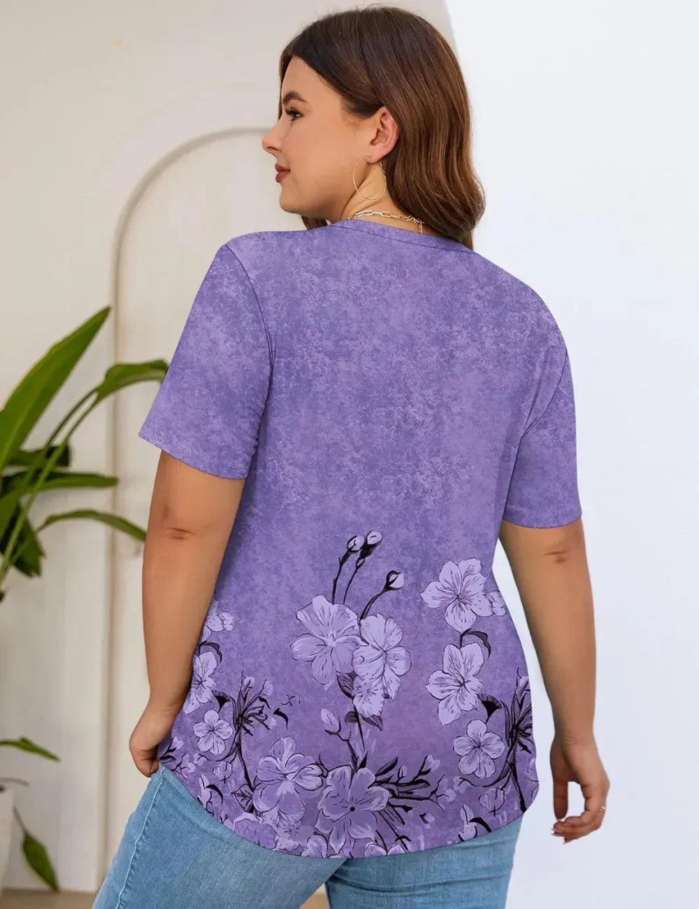 Kistore Womens Casual Crew Neck Short Sleeve Pleated Tops Blouses Fashion Clothes 2024