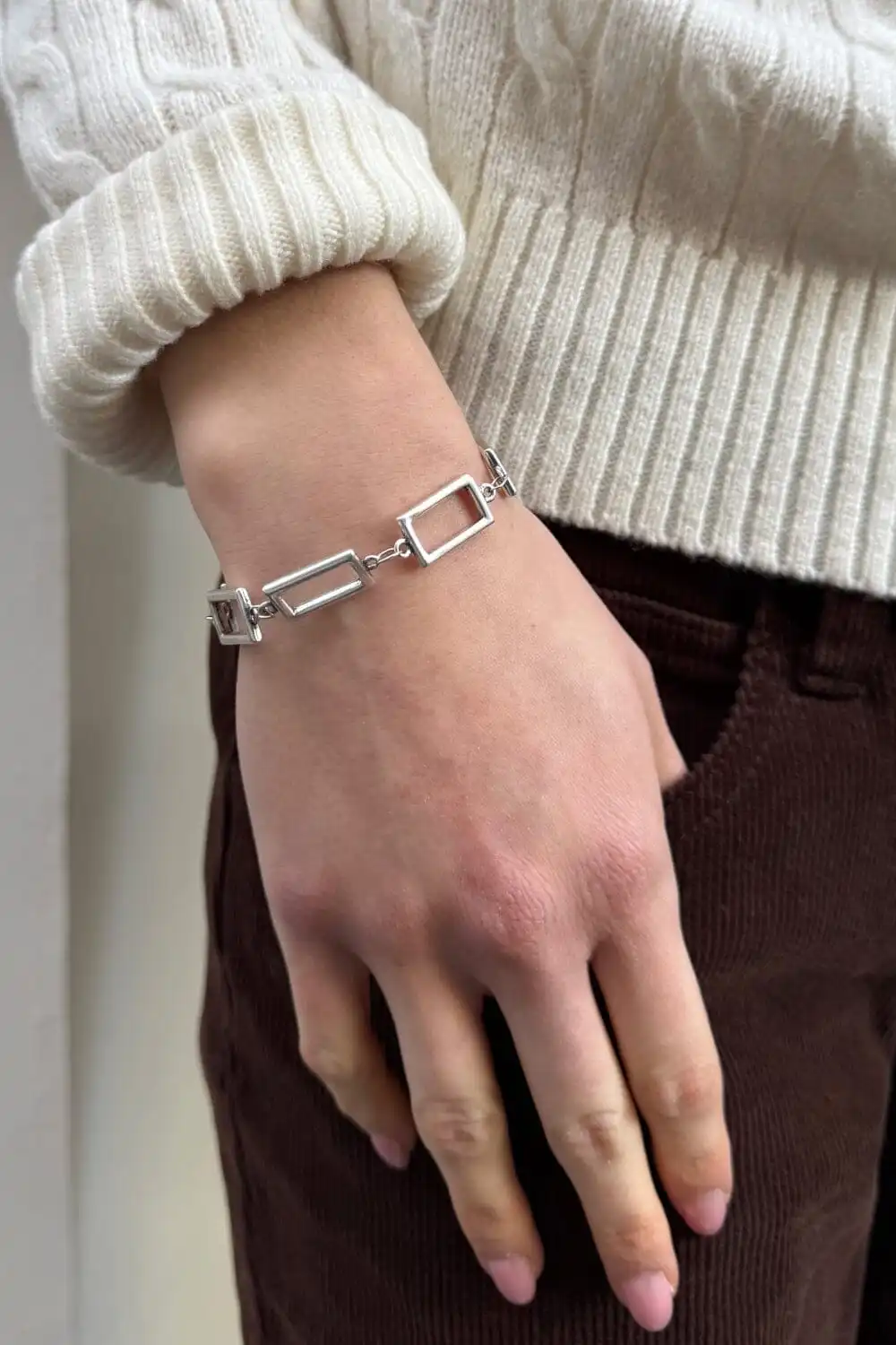 Rectangular Link Chain Bracelet