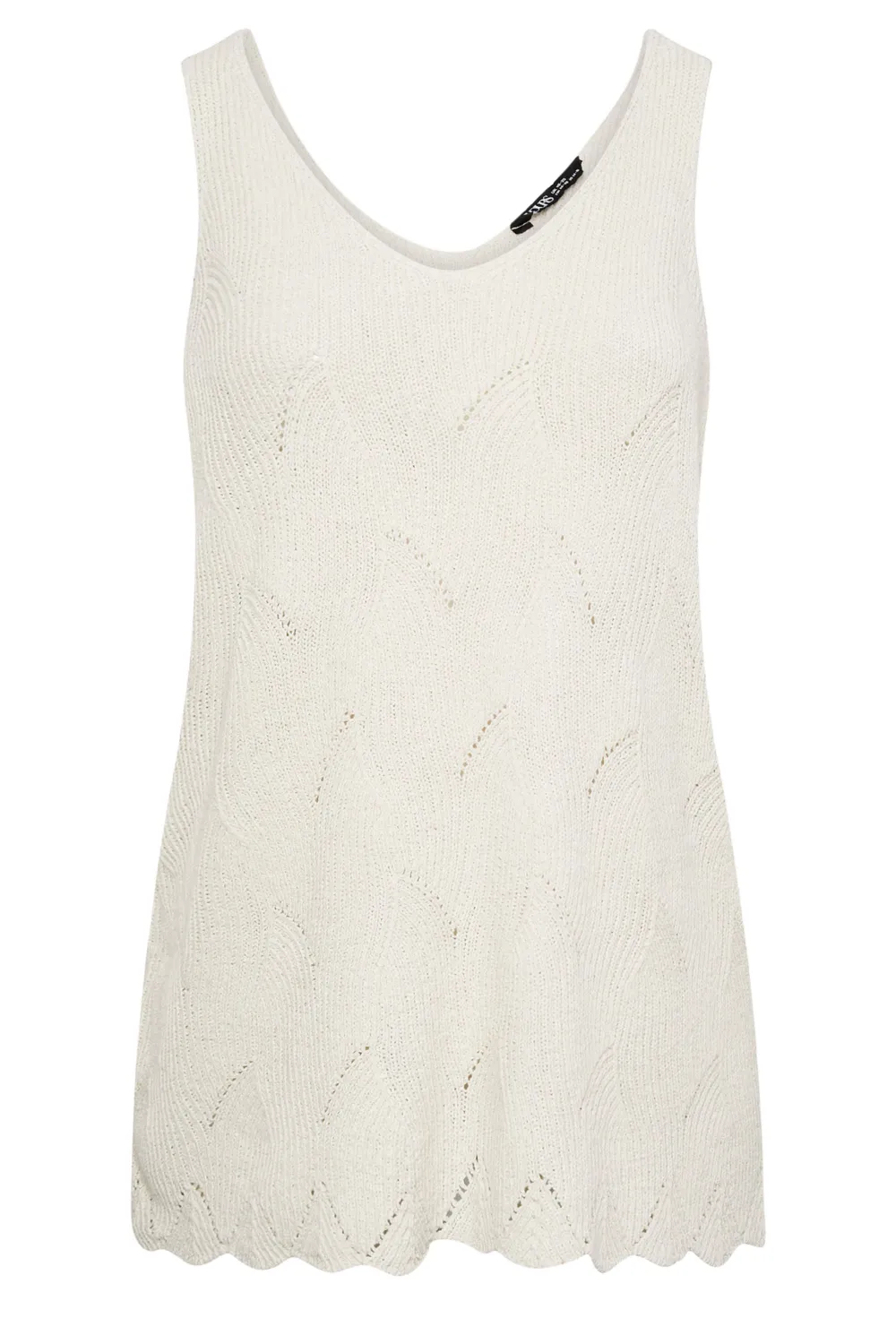 YOURS Curve Red Scallop Hem Knitted Vest Top