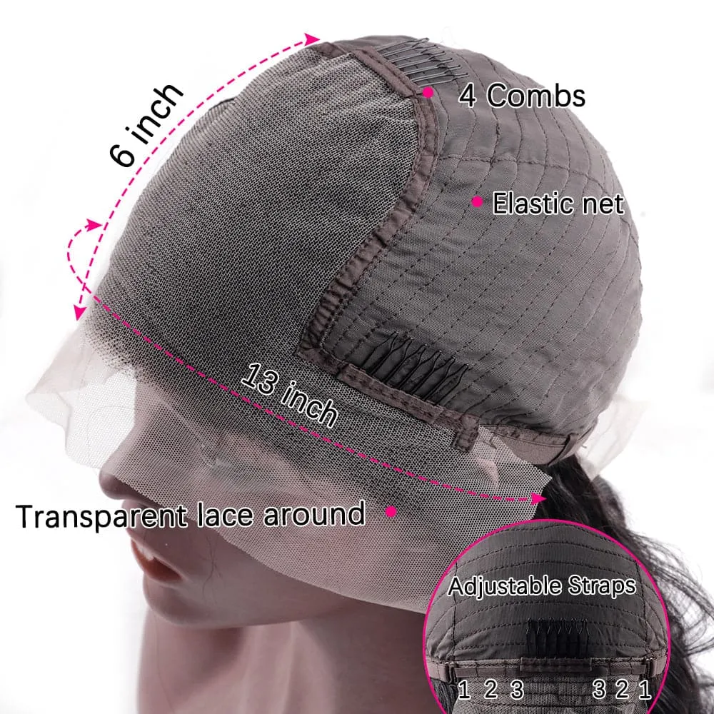 Sterly 13x6 Deep Wave Bob Wig Transparent Lace Front Bob Human Hair Wig 180% Density