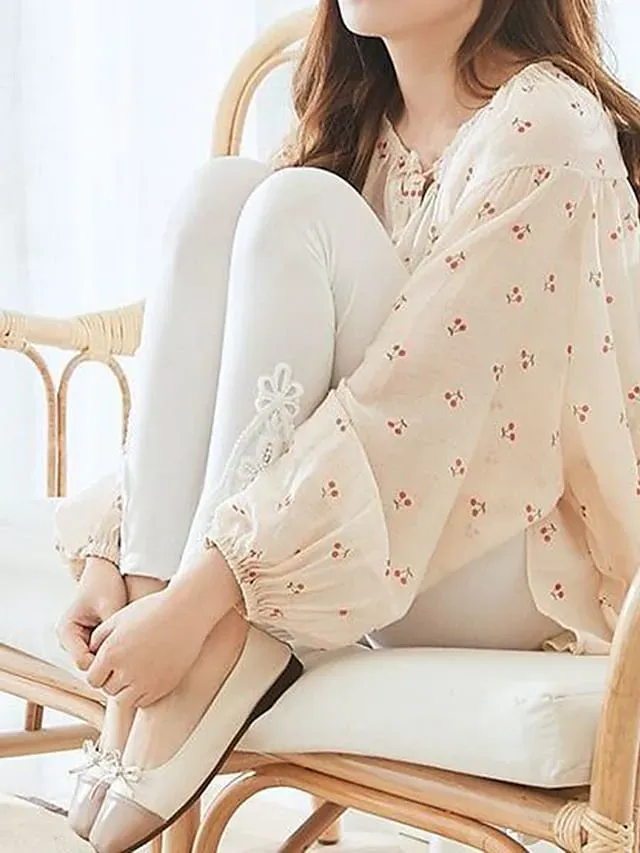 Women's Leggings Black White Grey Fashion Casual Daily Lace Ankle-Length Tummy Control Solid Colored L XL 2XL 3XL 4XL