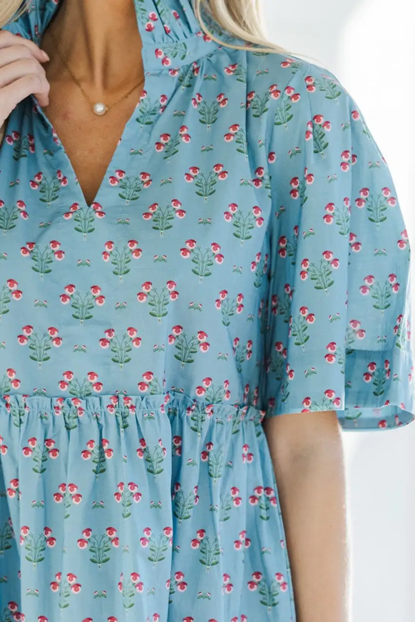 Feeling Your Best Blue Medallion Dress