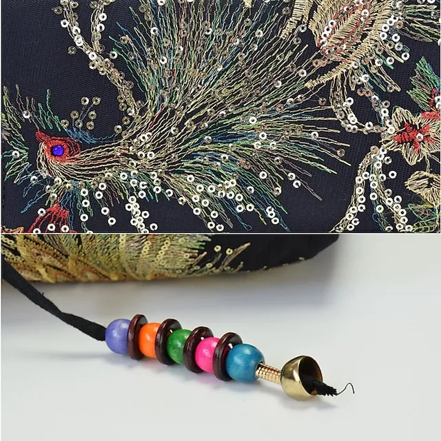 Women's Handbag Crossbody Bag Canvas Tote Bag Canvas Outdoor Daily Holiday Beading Animal Embroidery Black Red Blue