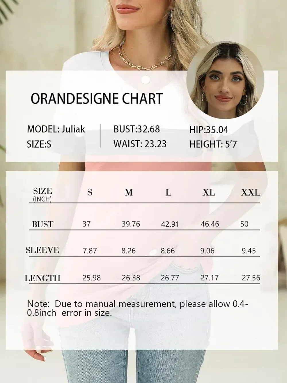 ORANDESIGNE Women's Color Block Short Sleeve T Shirts Casual V Neck Summer Tops Tees Loose Fit Blouses